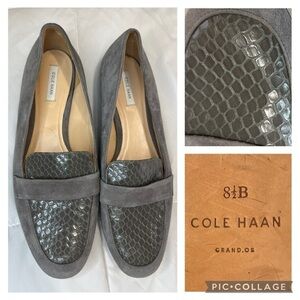 Cole Haan Charcoal Loafers with Textured Accent shoes size 8.5B